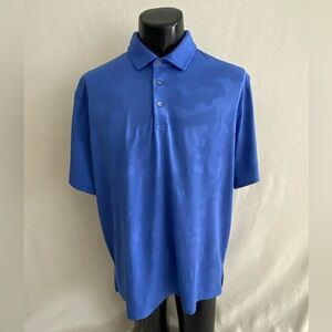 Ralph Lauren RLX Shirt Men’s XL Blue Camo Performance Golf Polo W/Logo On Sleeve